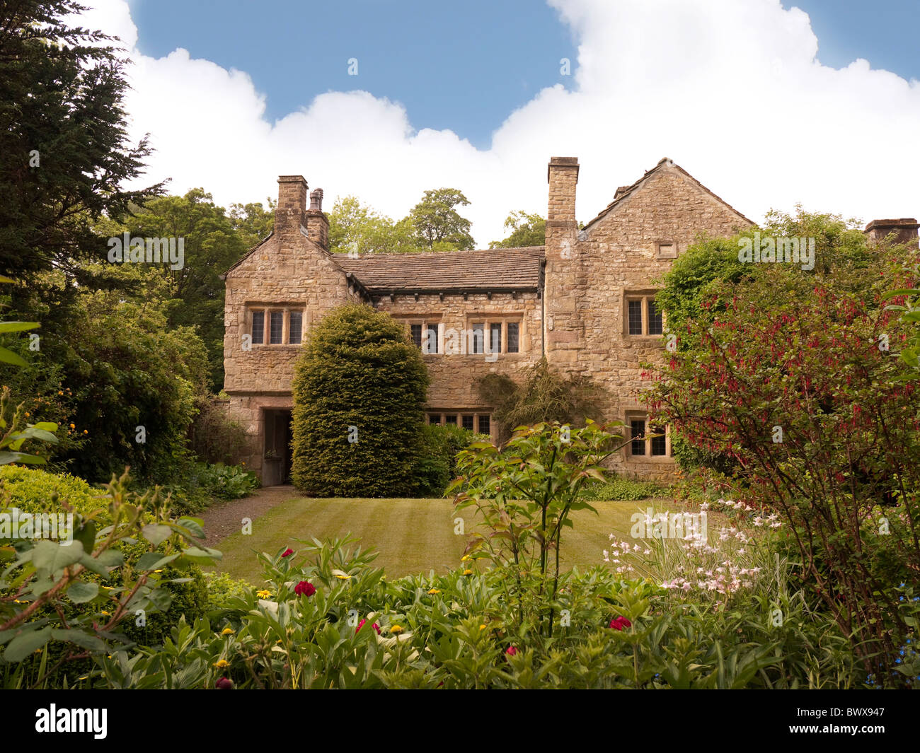 Park-Halle das Pendle Heritage Centre in Barrowford in Lancashire, England. Wohnhaus der Familie Bannister Stockfoto