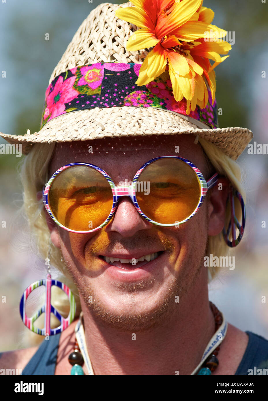 Hippies Mädchen Glastonbury Festival Somerset UK Europe Stockfoto