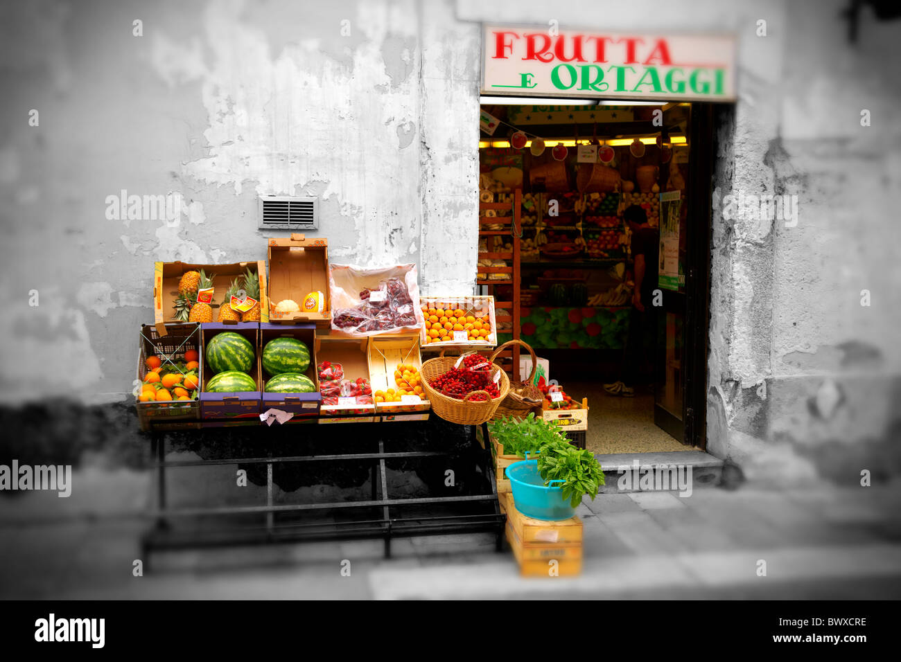 Obst-Shop - Brandisi-Italien Stockfoto
