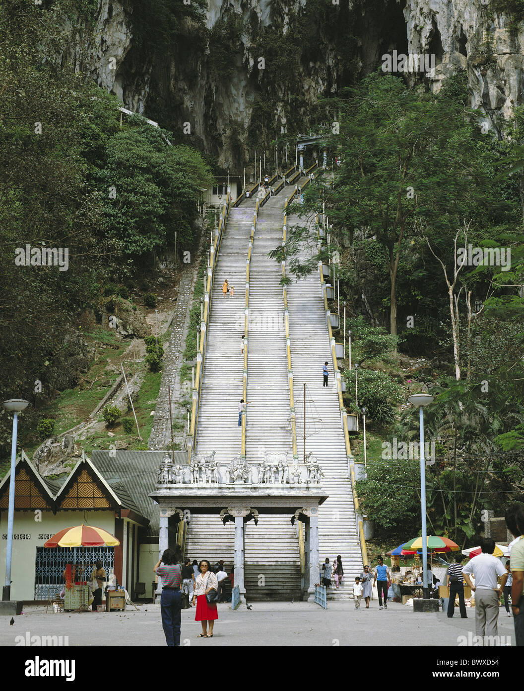 250 Stufen Batu Höhlen Grotten Sanctum Kultur Malaysia Asien Treppe Stockfoto