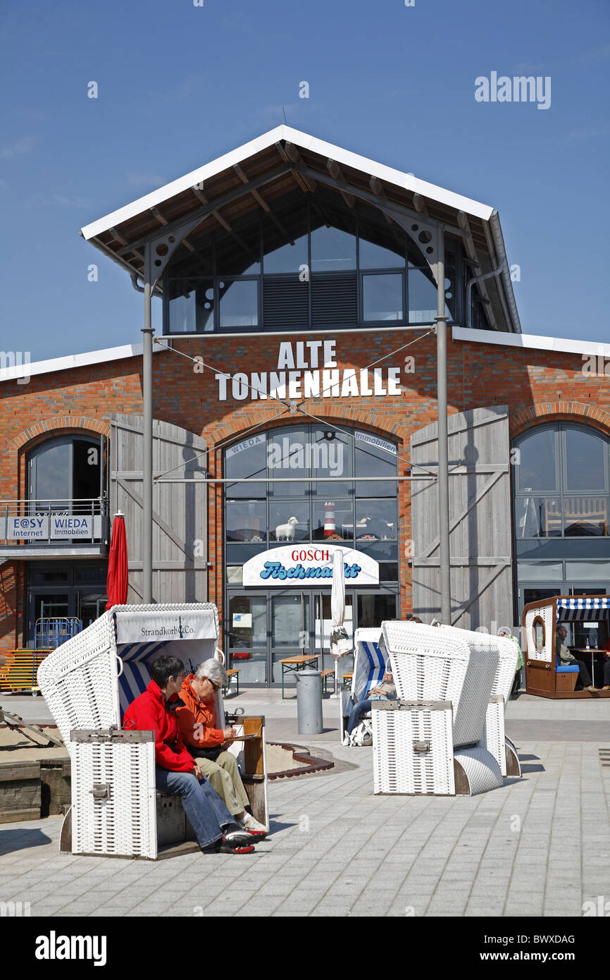 Liste Alte Tonnenhalle in Sylt Stockfoto