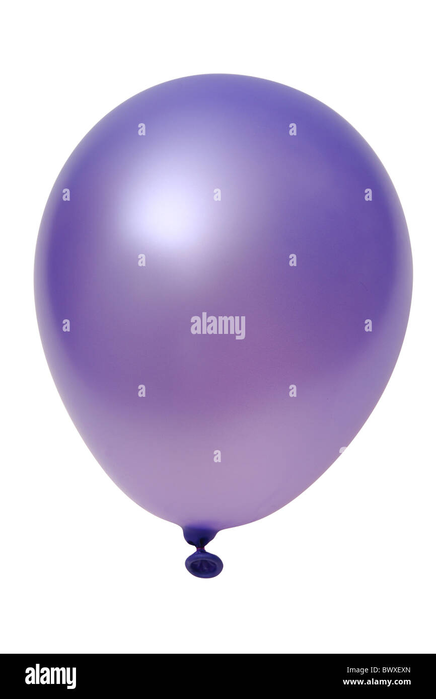 Violette großen Ballon isoliert auf weißem Hintergrund (mit Clipping-Pfad) Stockfoto