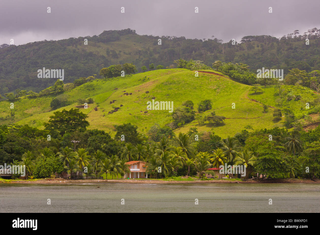 PORTOBELO, PANAMA - Landschaft in Portobelo Bucht. Stockfoto