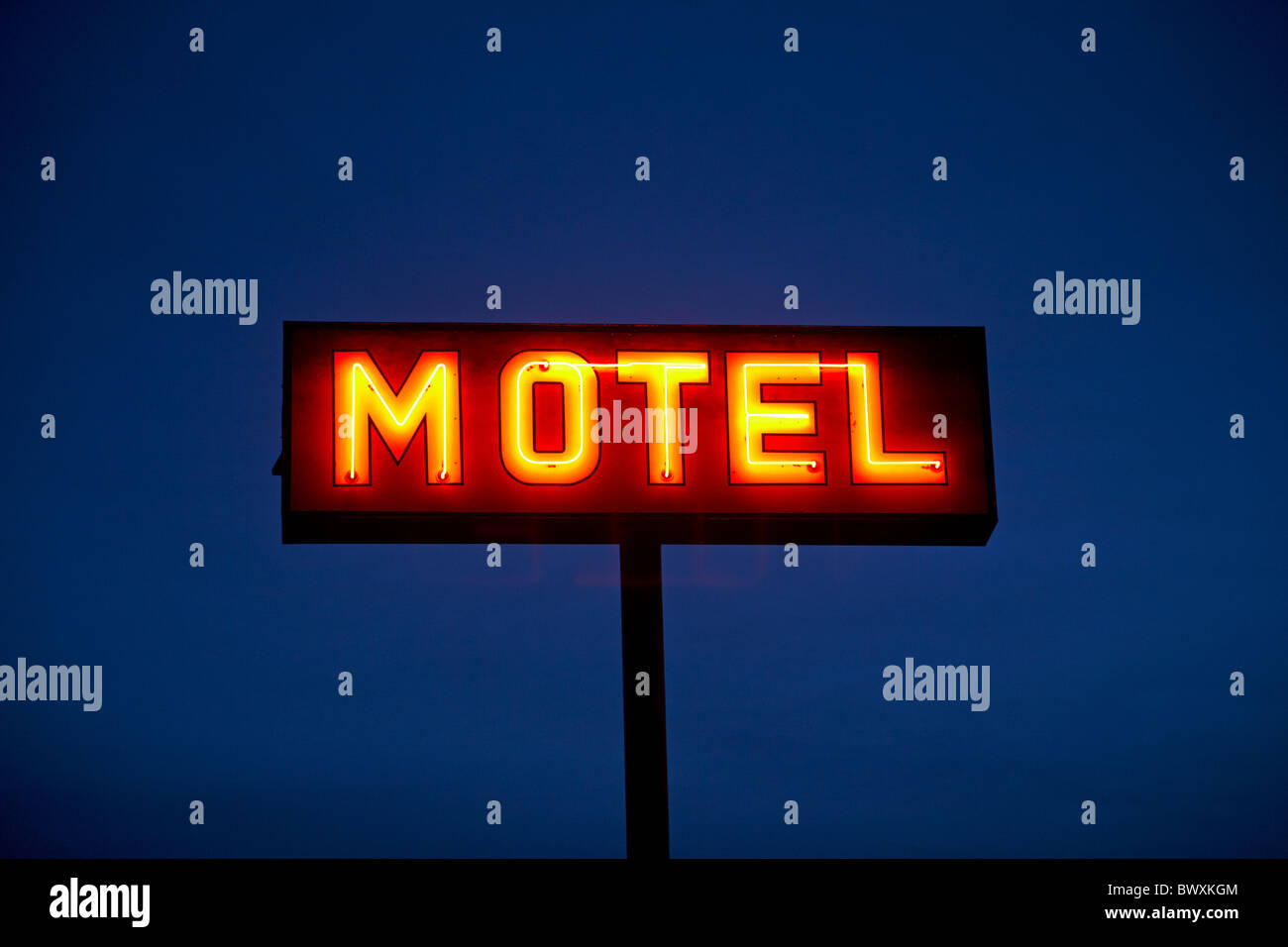 Motel-Schild, Fort MacLeod, Alberta, Kanada Stockfoto