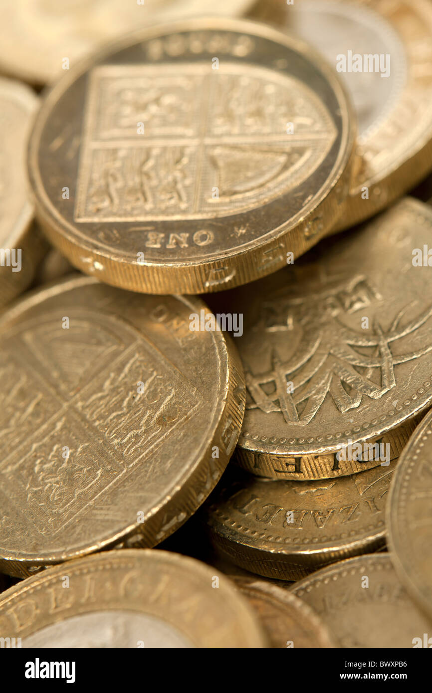 Münzen - GB Sterling Stockfoto