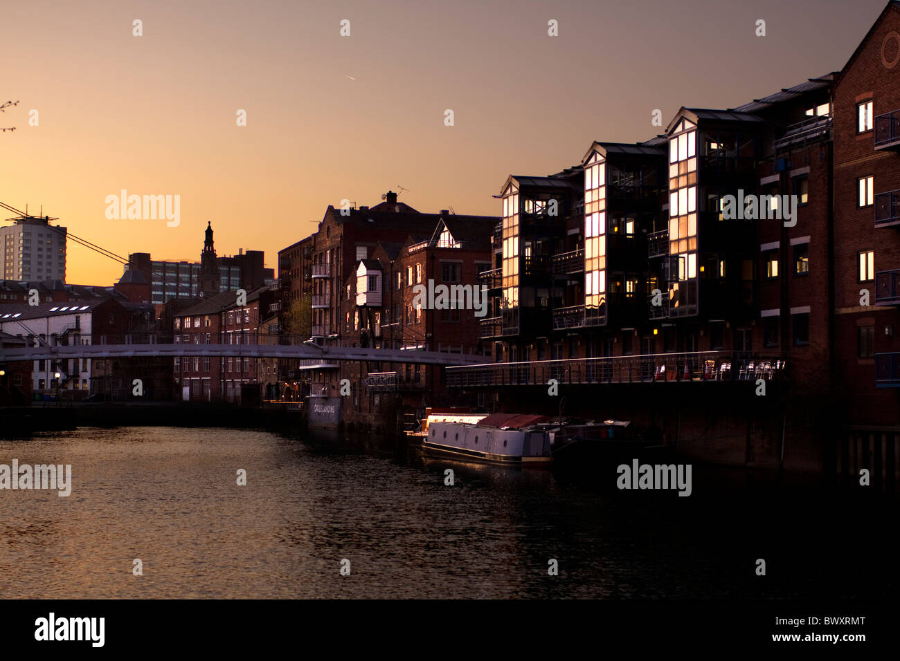 Leeds Getreidespeicher Wharf Stockfoto