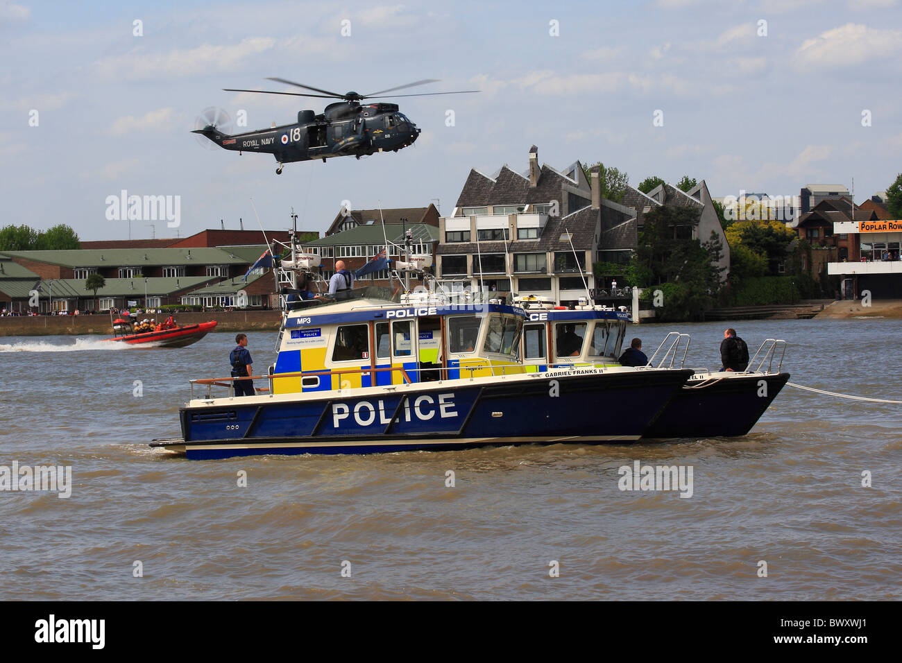 XV648 Royal Navy Seaking und Polizei startet Stockfoto