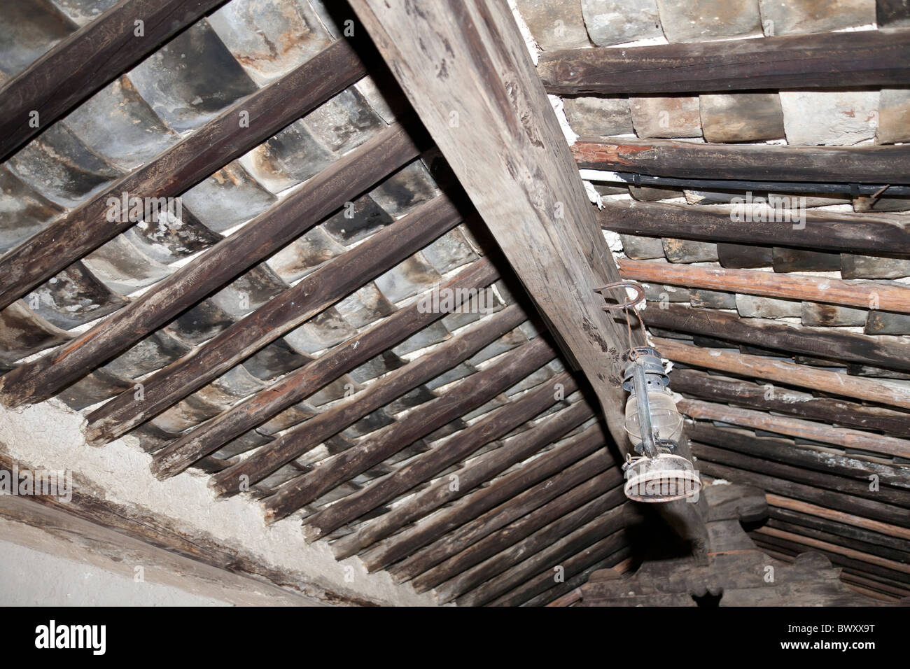 Innere des Daches, Yunnan Pferd Wohnwagen Kulturmuseum, Yunnanyi, Yunnan Province, China Stockfoto