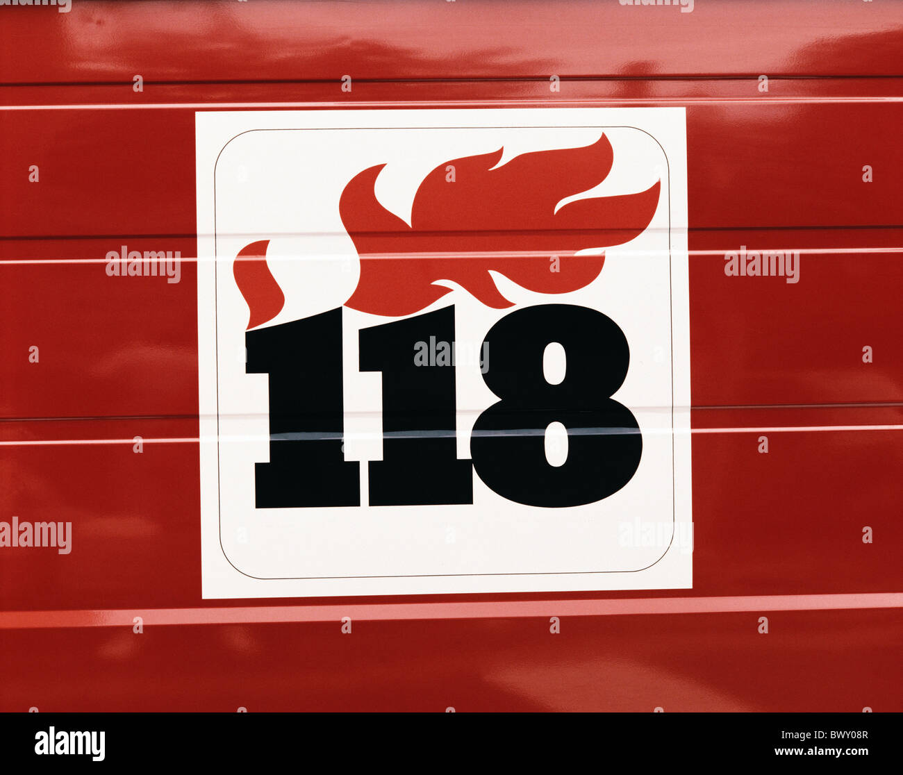 Feuerwehr Abteilung Logo Notfall Notfall Rufnummer 118 Nummer Telefonnummer  Schweiz Stockfotografie - Alamy