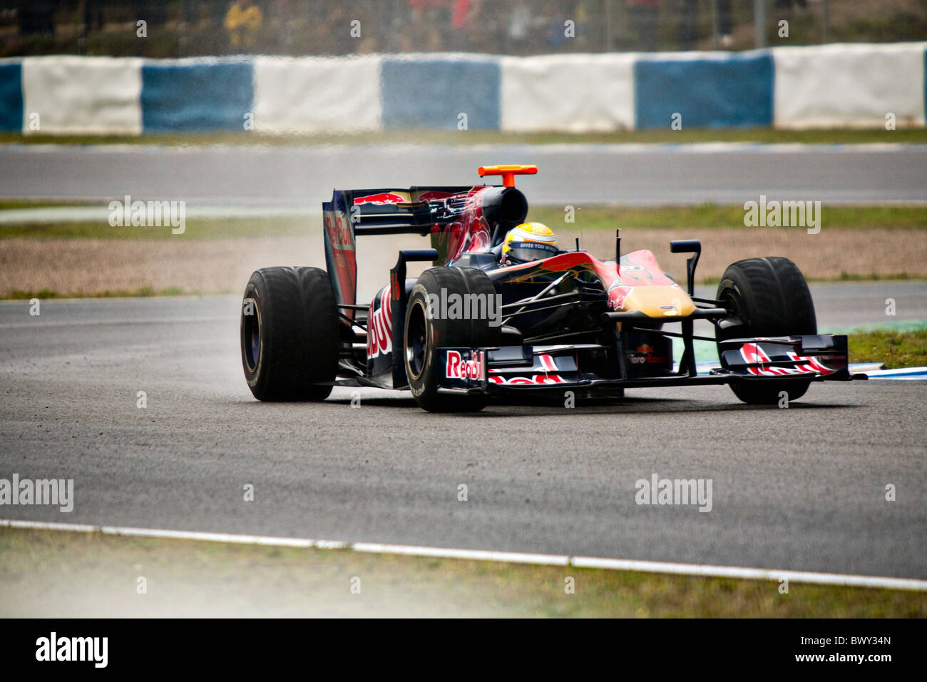 Formel 1 Jerez Sébastien Buemi Test Toro Rosso Auto Ferrari Automobil nassen Meisterschaft Chassis Schaltung Wettbewerb Antrieb f1 Stockfoto