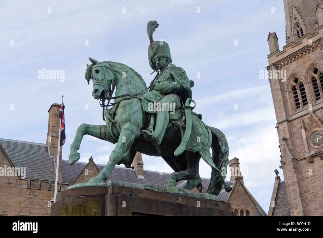 Statue von dem Marquis von Londonderry Charles William Vane Tempest Stewart in Durham Marktplatz Stockfoto