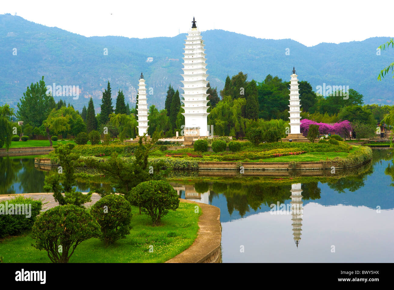 Die drei Pagoden, Dali, Yunnan Provinz, China Stockfoto