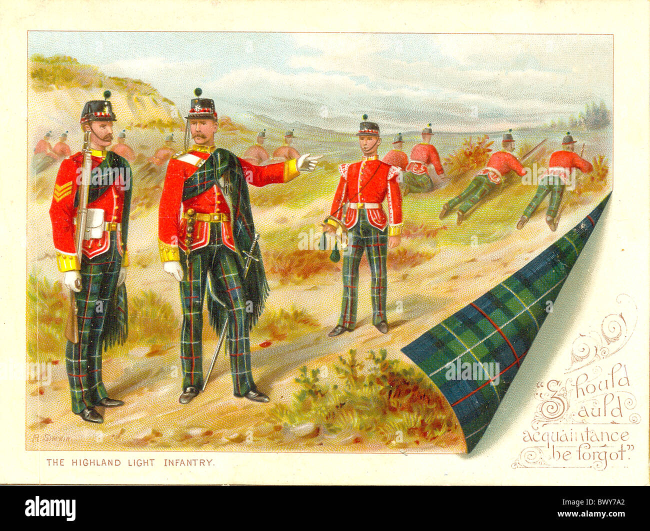 Weihnachten Grußkarte Der Highland leichte Infanterie Stockfoto
