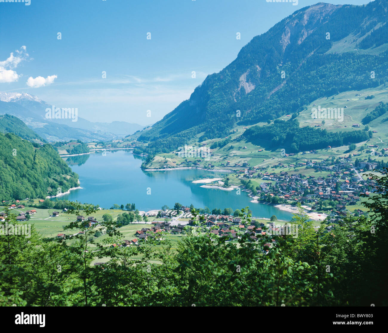 Landschaft-Kanton Obwalden herumhängen Lungernsee Schweiz Europa Übersicht Stockfoto