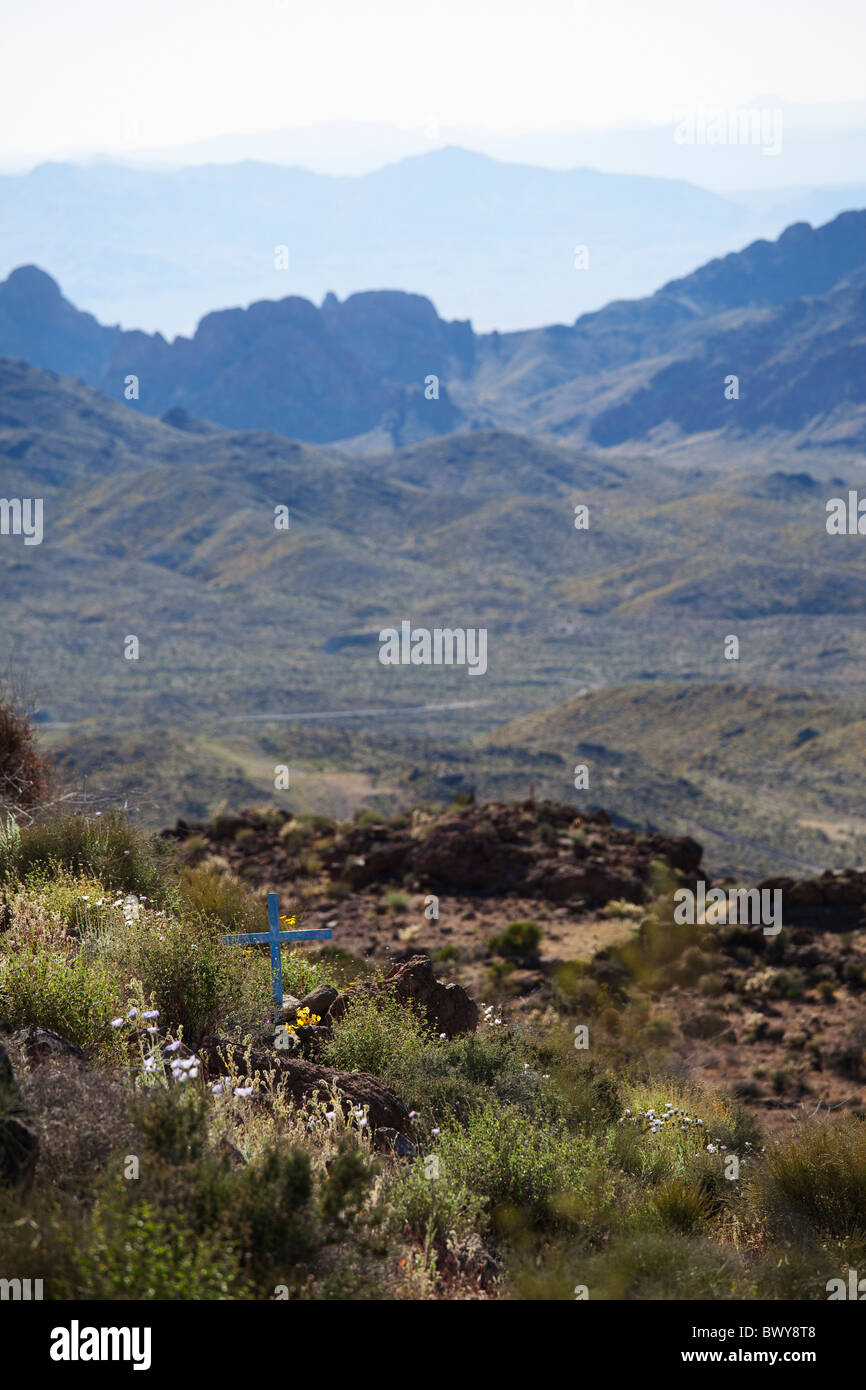 Grab Marker auf der alten Route 66, in der Nähe von Oatman, Arizona, USA Stockfoto