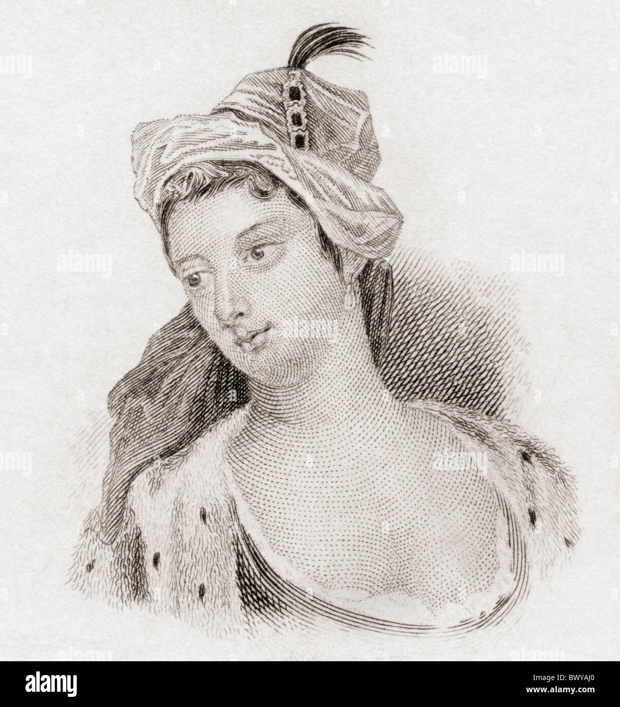 Die Lady Mary Wortley Montagu, 1689 bis 1762. Englische Aristokrat und Schriftsteller. Stockfoto