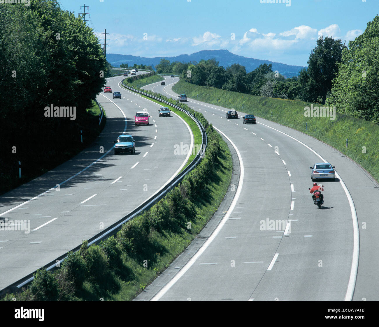 Kfz Auto Autobahn Übersicht Pkw Straße Schweiz-Europa-Verkehr Europa Stockfoto