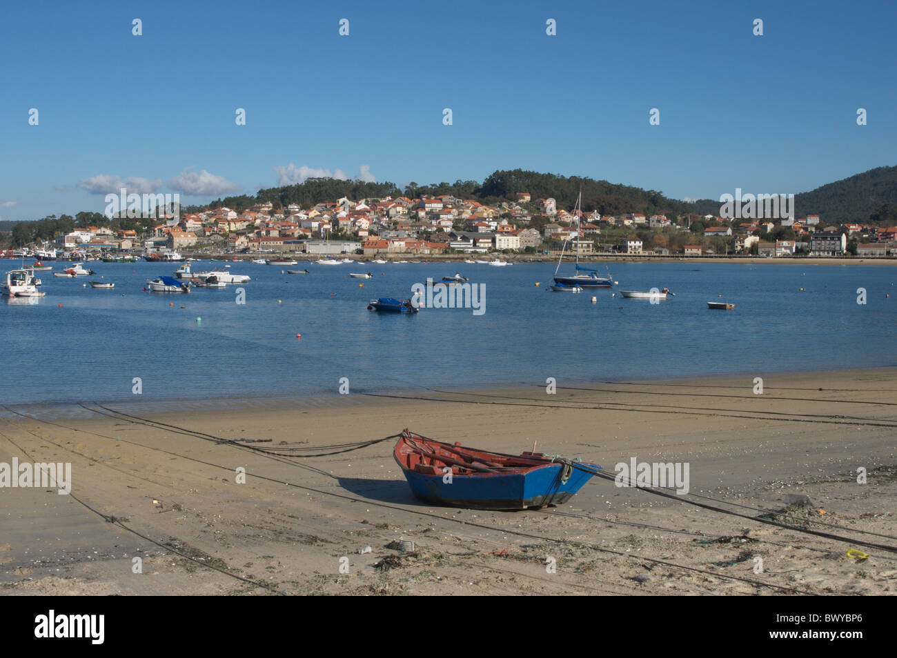OS Picos Strand. Aldan, Galicien, Spanien. Stockfoto
