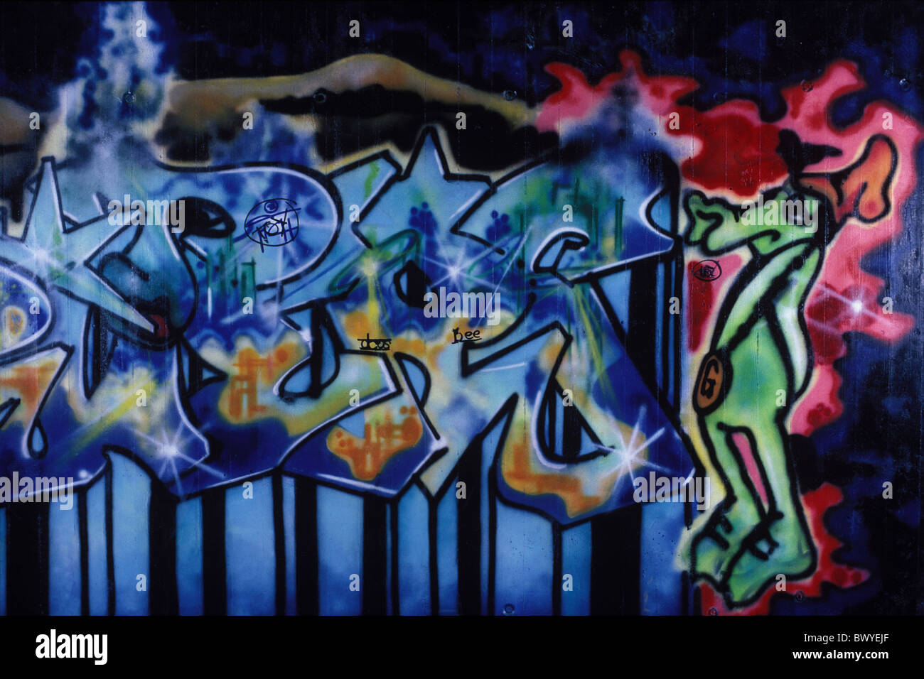Alternativ Kunst Fertigkeit wall Graffiti Wand sprühen Stockfoto