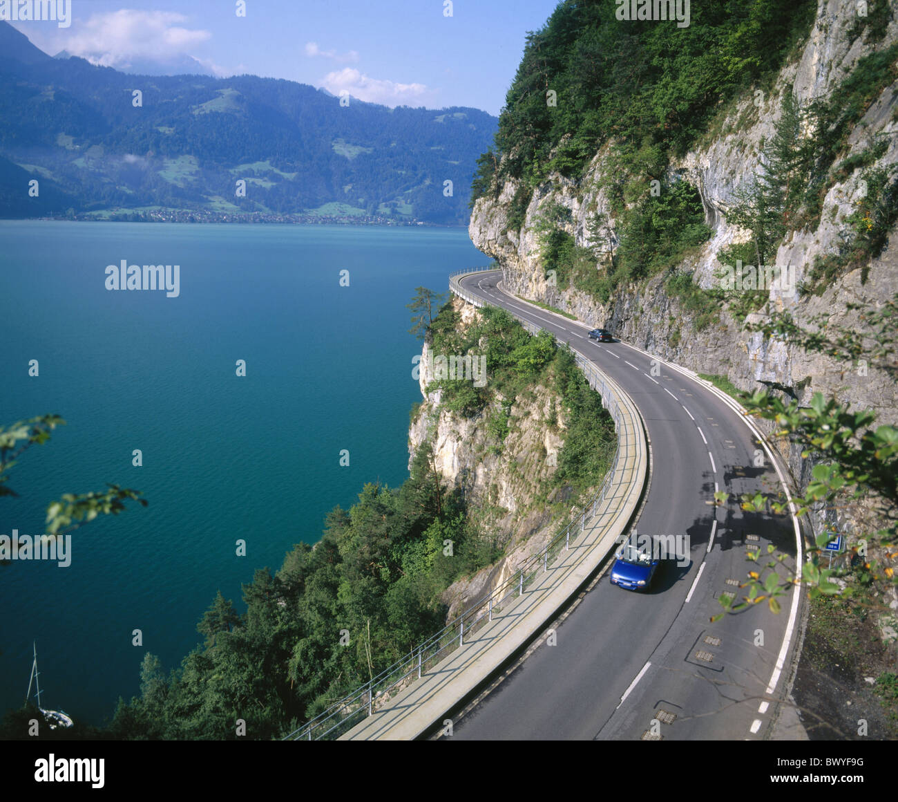 Kanton Bern-Schweiz-Europa-Berner-Oberland Kurven Land Straße Straße PKW Auto Auto Automobil Sw Stockfoto