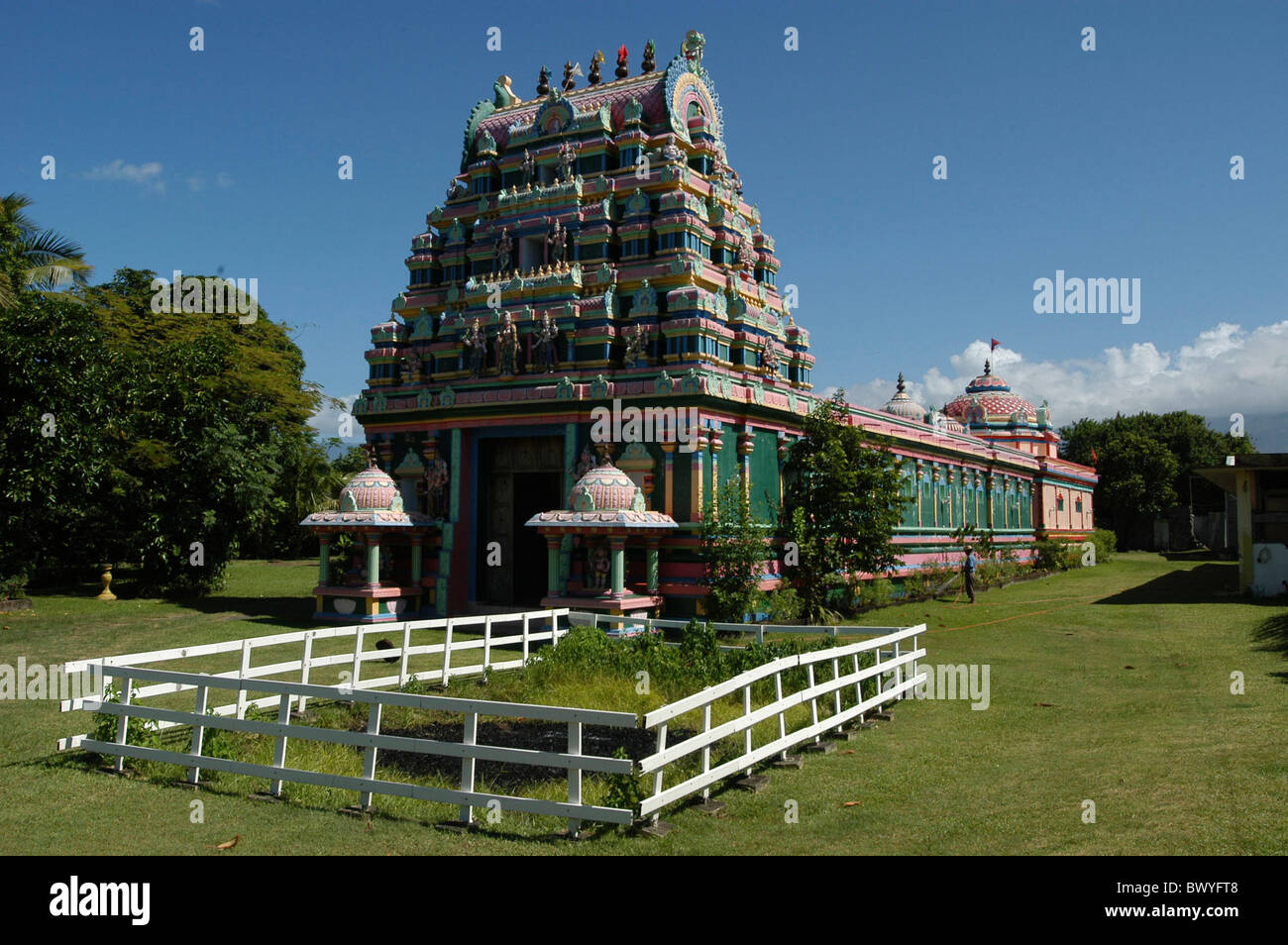 Architektur-Immigrant Hochbau Hindi Hinduismus Ile De La Réunion indischen Ozean indischer Tempel Le Stockfoto