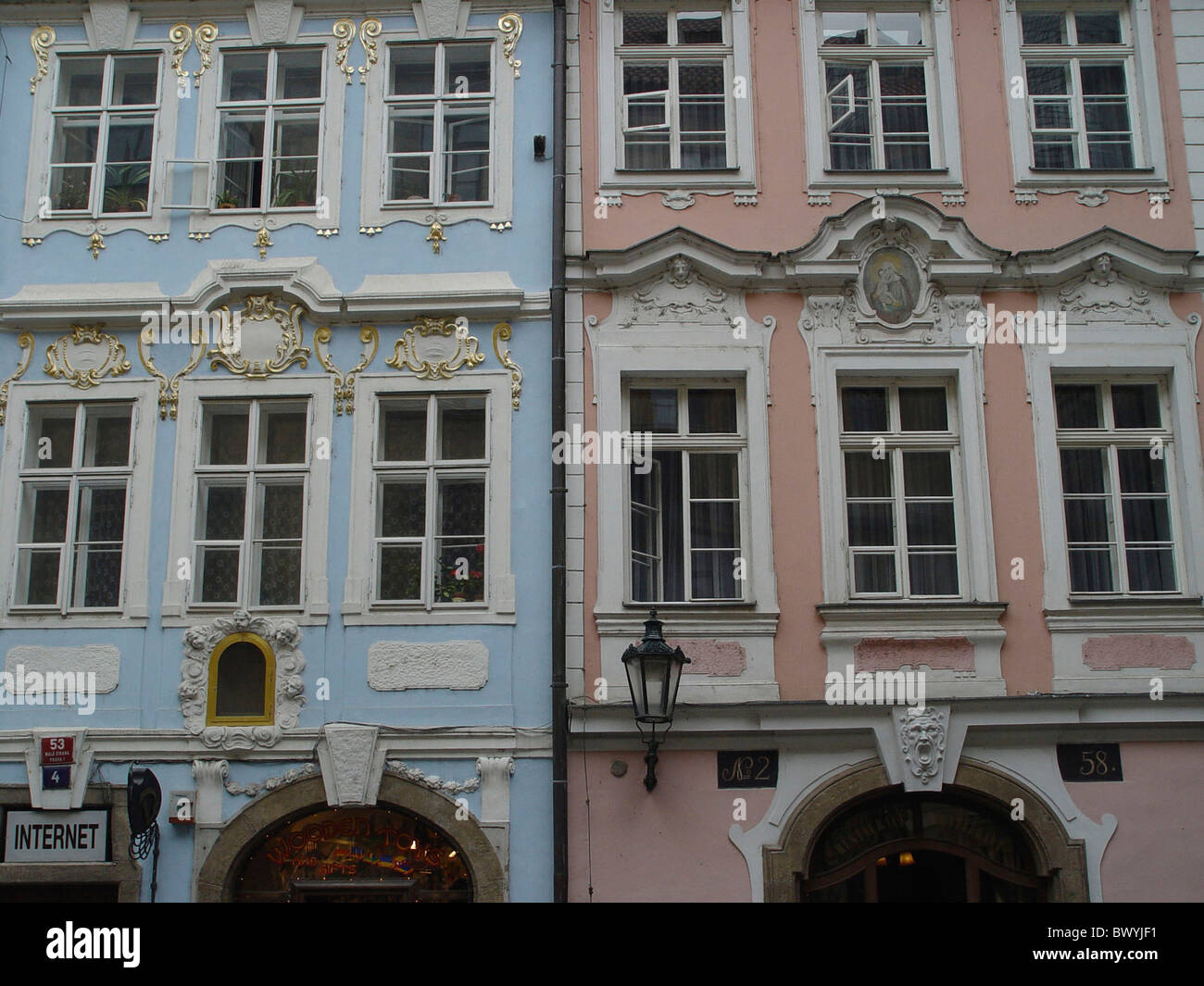 Architektur Barockfassaden Häuser Häuser klein Mala Strana Prag Tschechien Europa Stockfoto