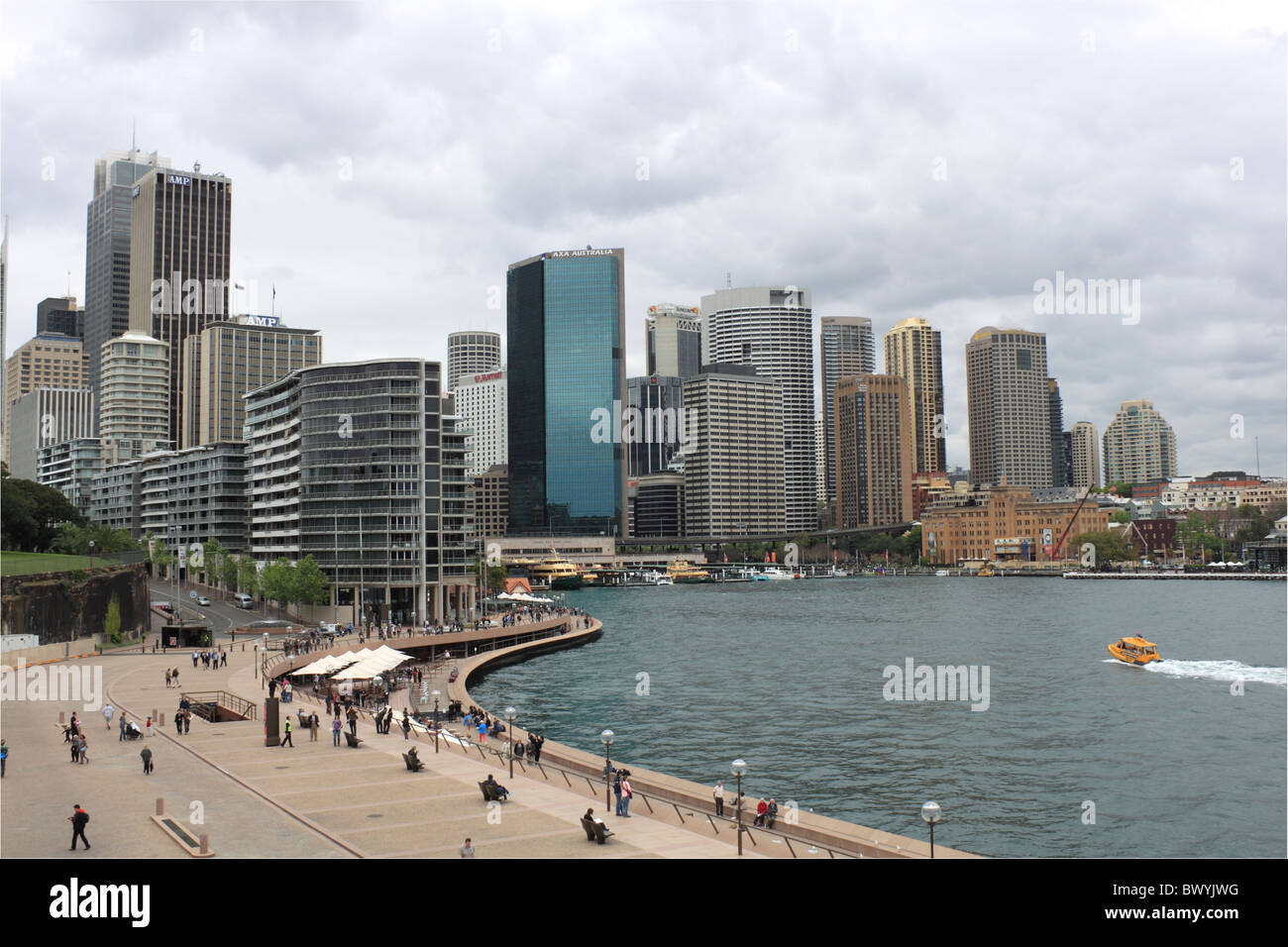 CBD Stadtbild, Circular Quay und Sydney Cove von der Treppe Opernhaus, Sydney, New South Wales, NSW, Australia, Australien Stockfoto