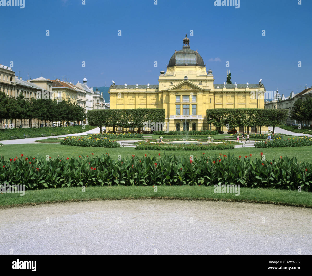 zeigen Sie Hochbau Kroatien Kultur Geschick Kunstmuseum Kunstmuseum Umjetnicki Paviljon Zagreb Stockfoto