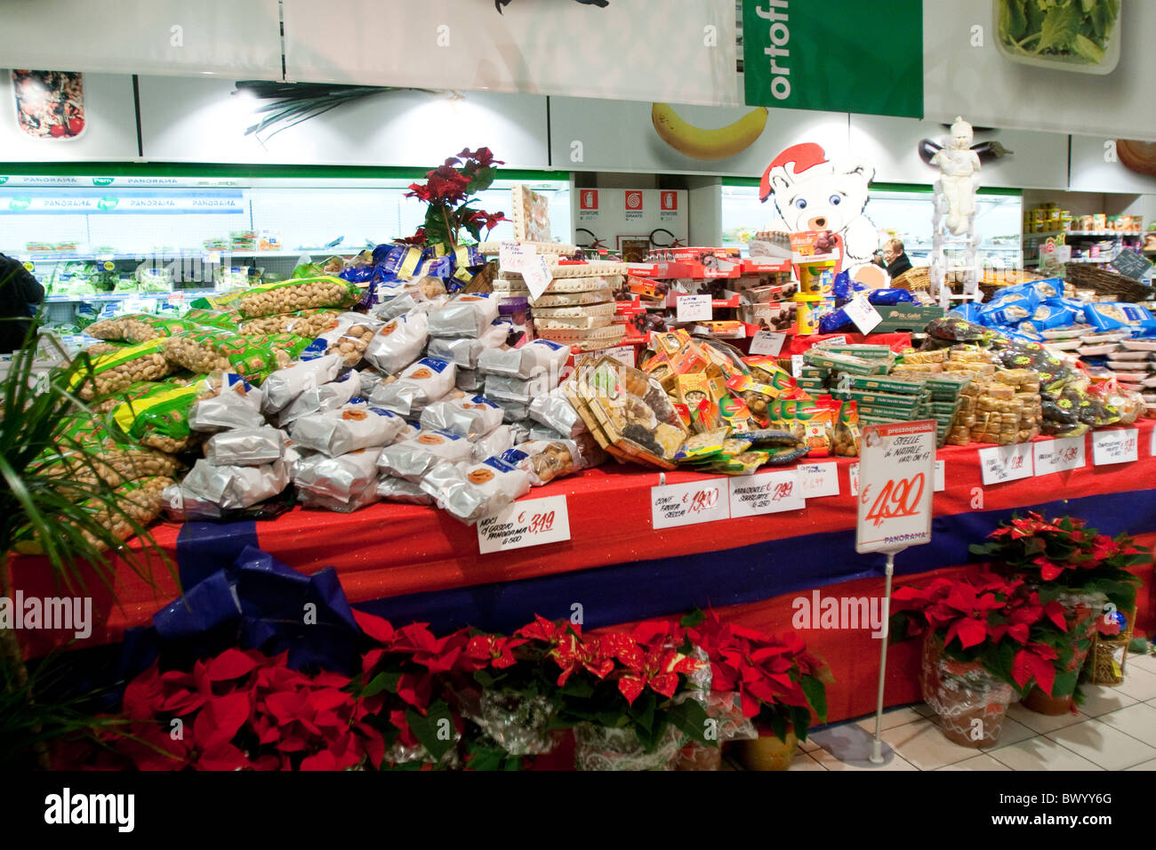 Weihnachten Xmas lagern die Marktpreise keine Menschen Unternehmen Geschäft einkaufen sparen besondere Zeit essen Süßigkeiten zu kaufen Stockfoto