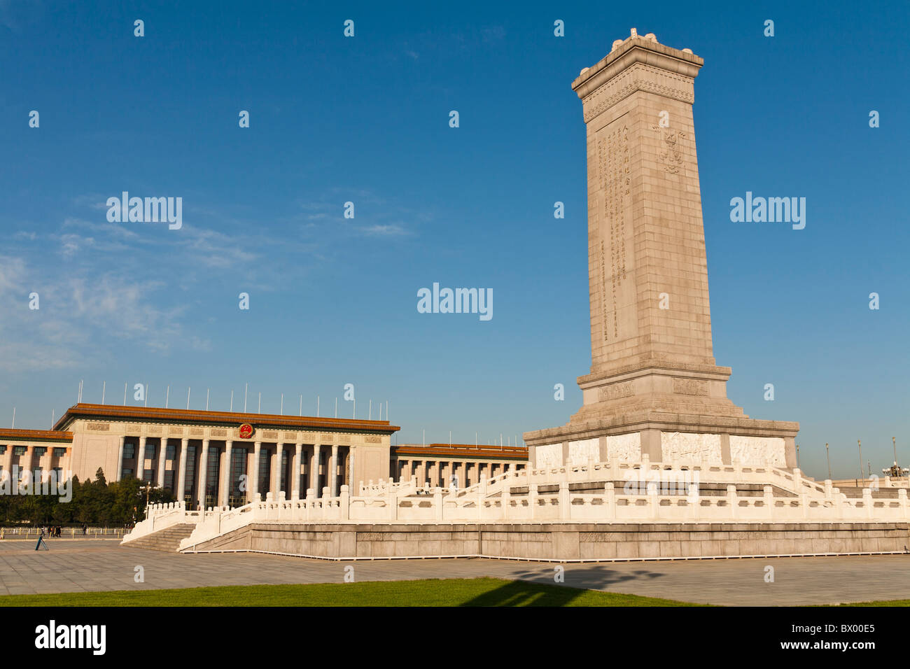 Denkmal der Helden und der Aula der Menschen, Platz des himmlischen Friedens, Peking, China Stockfoto