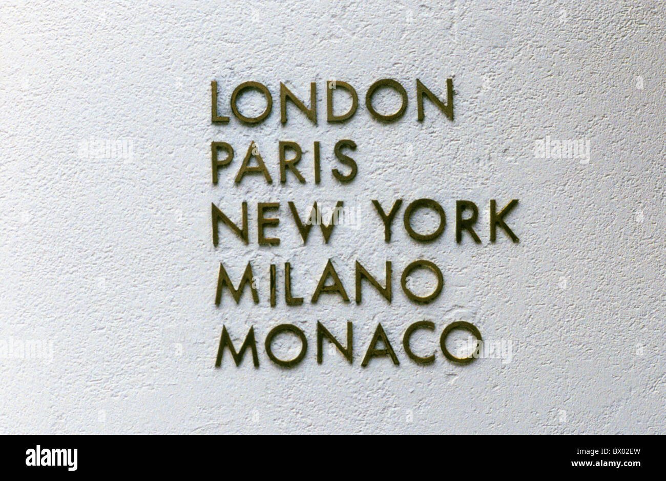 Bahnhofstrasse Straße Geographie Haus Wand London Milano Mode Haus Monaco New York Paris Orte Städte Stockfoto