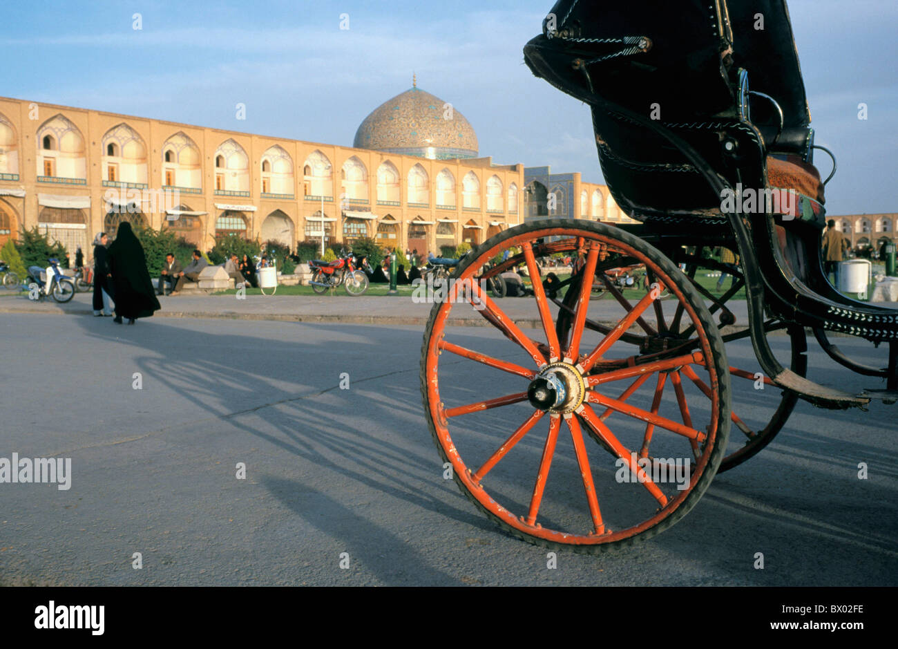 geschnitten Sie Teil große Ort Wahrzeichen Iran Nahost Isfahan Meydan-e Imam Pferd Trainer Stockfoto
