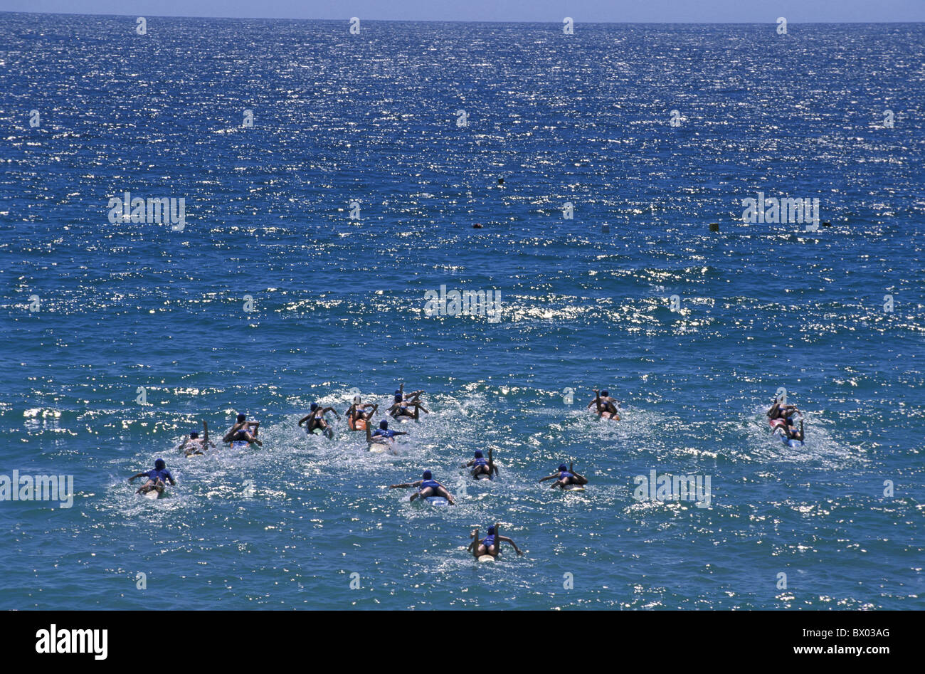 Australien New South Wales School Surf Unterricht Terrigal Wassersport Surfen Schule Freizeit Meer Gruppe keine mo Stockfoto