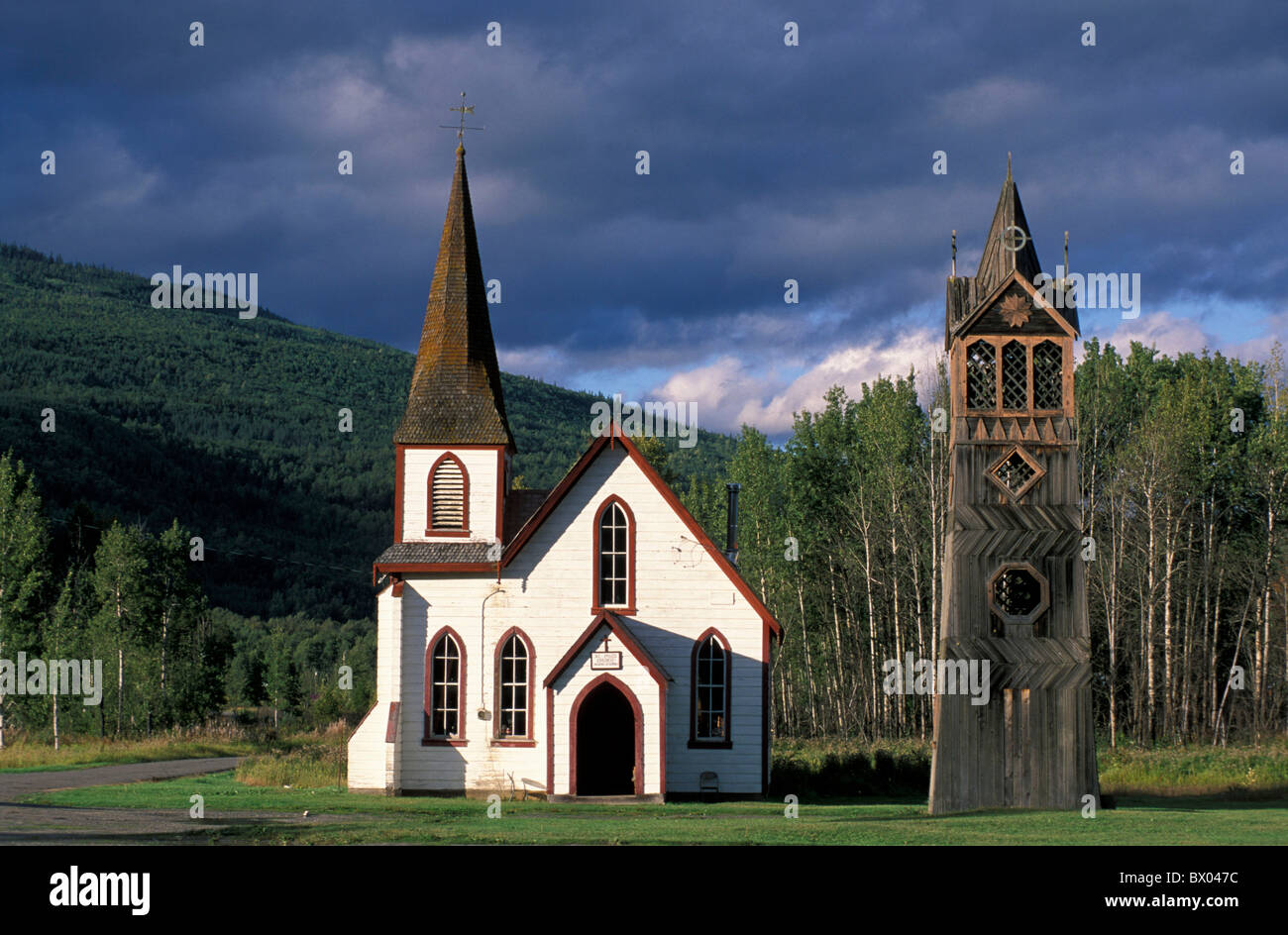 Architektur British Columbia Kanada Amerika Kirche Kitwanga Religion Sakralbau St Paul Stockfoto