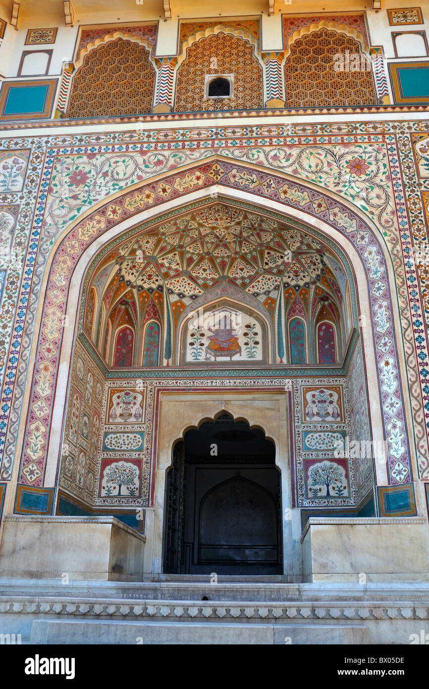 Ganesh Pol, Amber Fort, Jaipur, Indien. Stockfoto