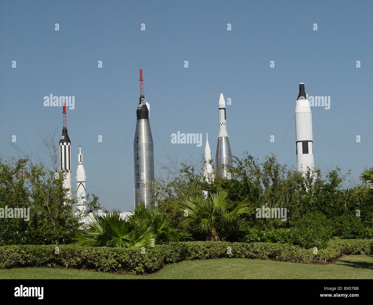 Cape Canaveral Florida Kennedy Space Center NASA Raketen Raumfahrt Rocking Wachen USA Nordamerika Amer Stockfoto