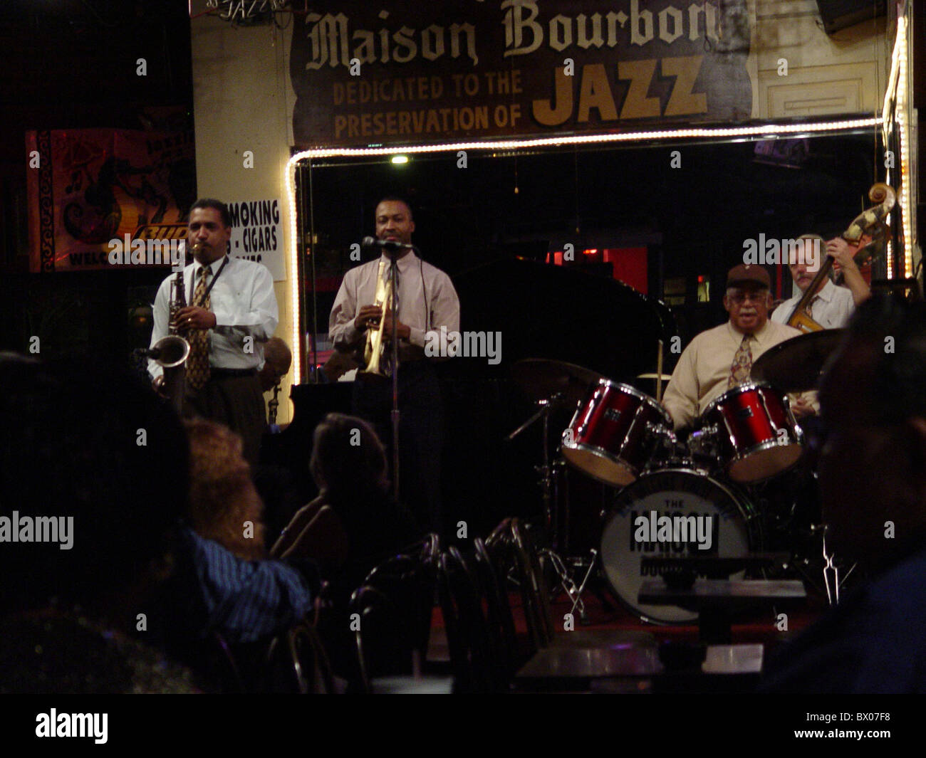 Band Band Bourbon Street Club Combo Dixieland French Quarter Gäste Unternehmen innen Jazz Louisiana zu beenden Stockfoto