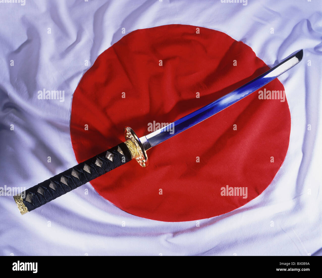 Fahne banner Gefahr Bedrohung gefährlich Geschichte historische Japan Asien Nationalität Politik Politik rote Sam Stockfoto