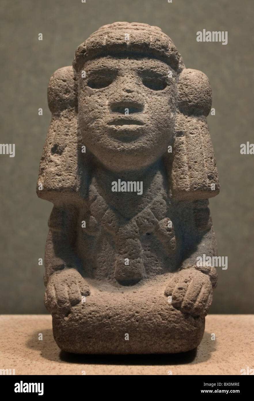 Statue der Azteken (Mexica) Landwirtschaft Göttin Chicomecoatl in dem Nationalmuseum für Anthropologie in Mexiko-Stadt. Stockfoto