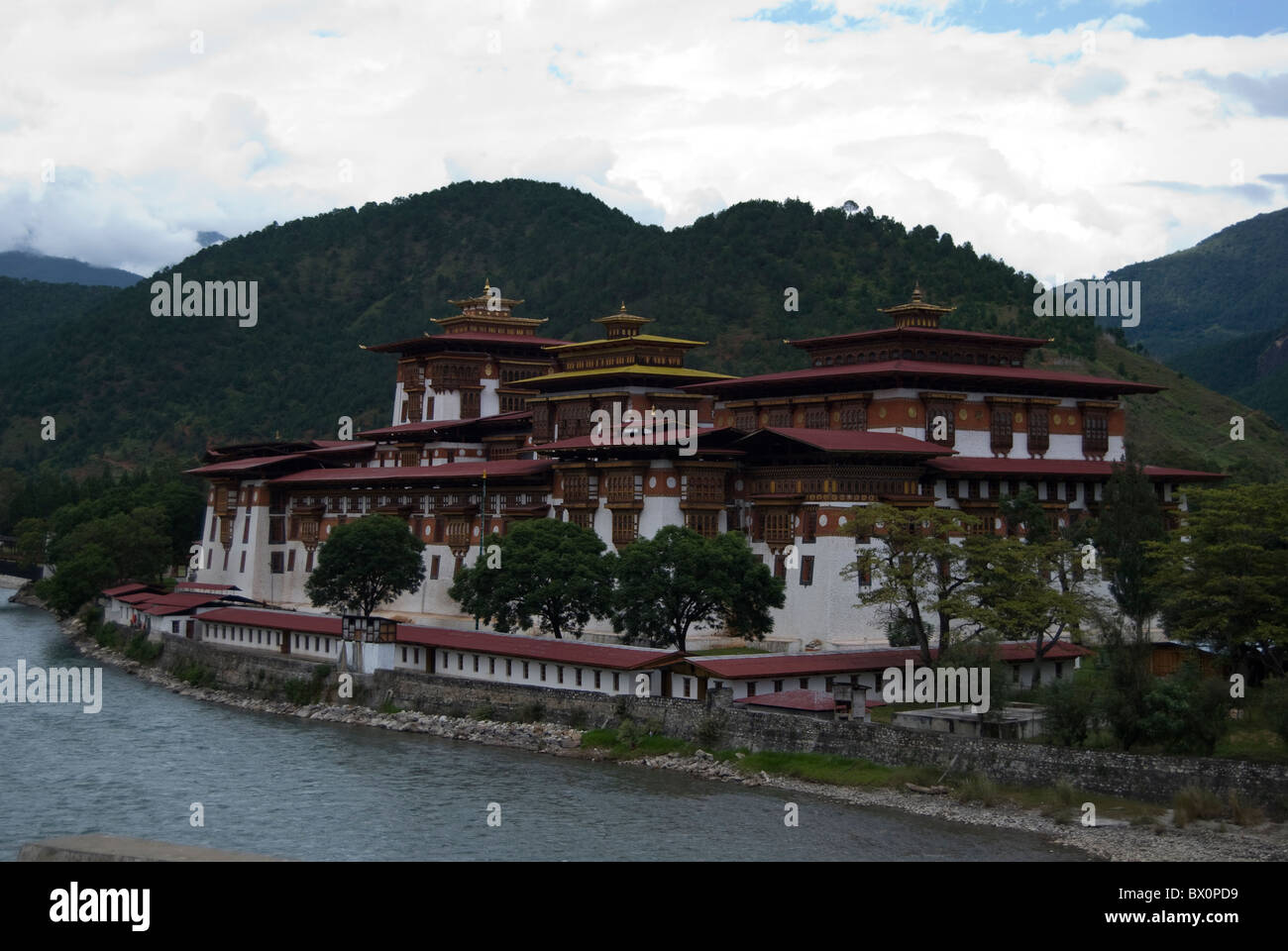 Elegante Punakha Dzong oder den Palast der Freude und Glückseligkeit Stockfoto