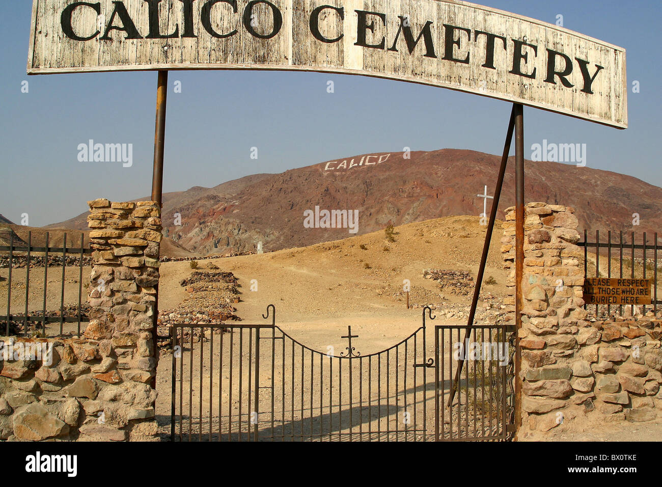 Friedhof der Geisterstadt Calico - USA, Vereinigte Staaten von Amerika Stockfoto