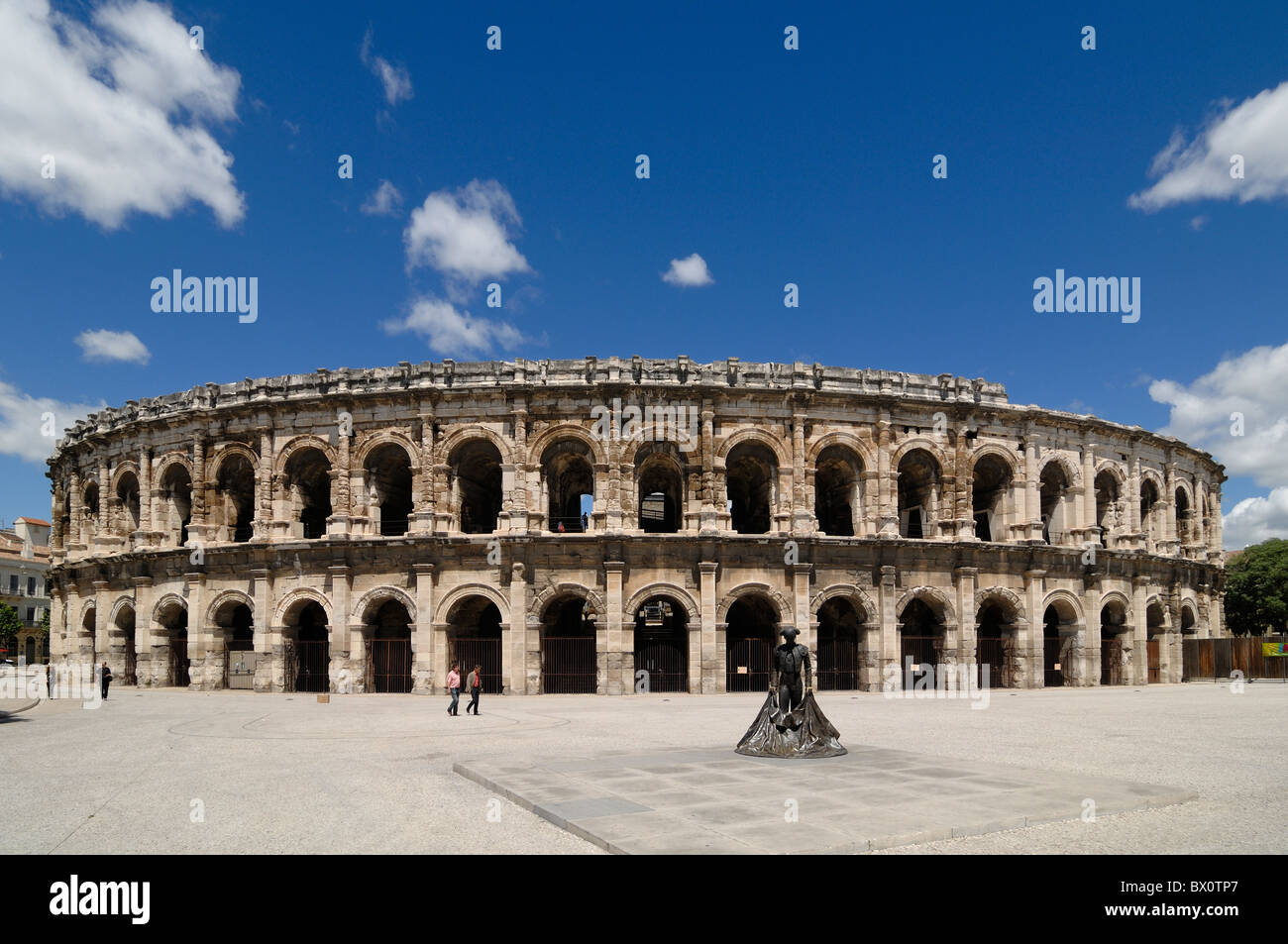 Römisches Amphitheater, Arena oder Arenes, Nimes, Gard, Languedoc-Roussillon, Frankreich Stockfoto