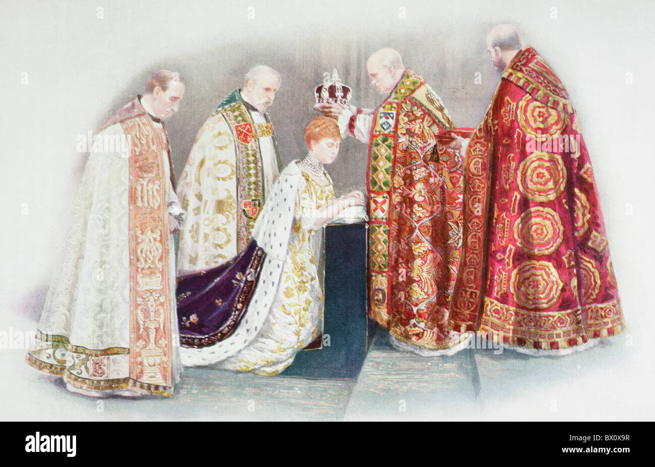 Die Krönung der Königin vom Erzbischof von Canterbury Stockfoto