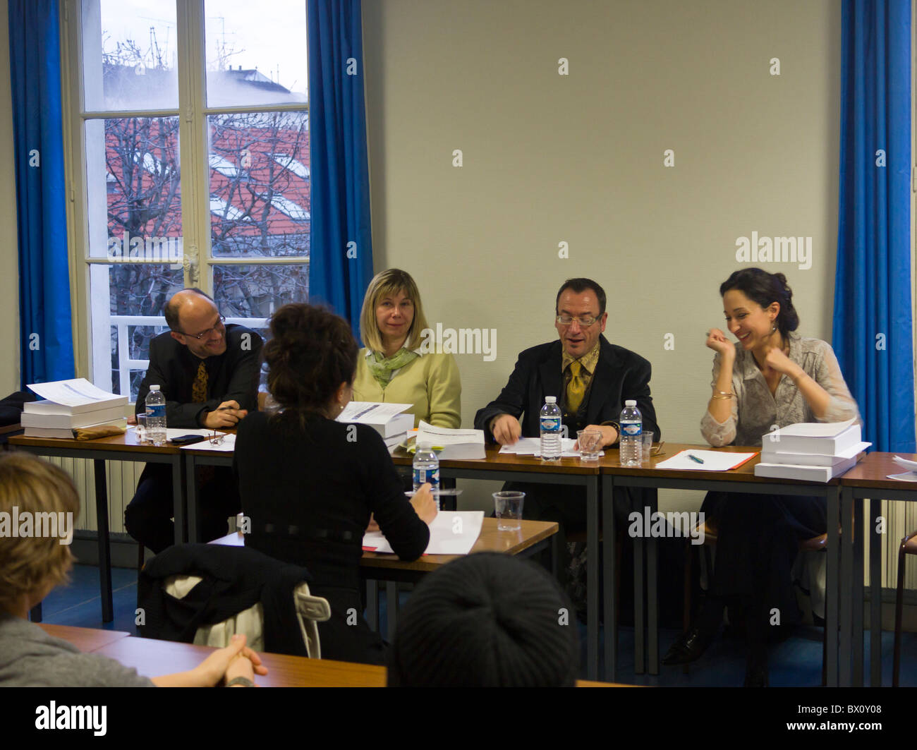 Doktorand beginnen untersuchten Jury, Universität Paris, Sorbonne, Paris, Frankreich Stockfoto