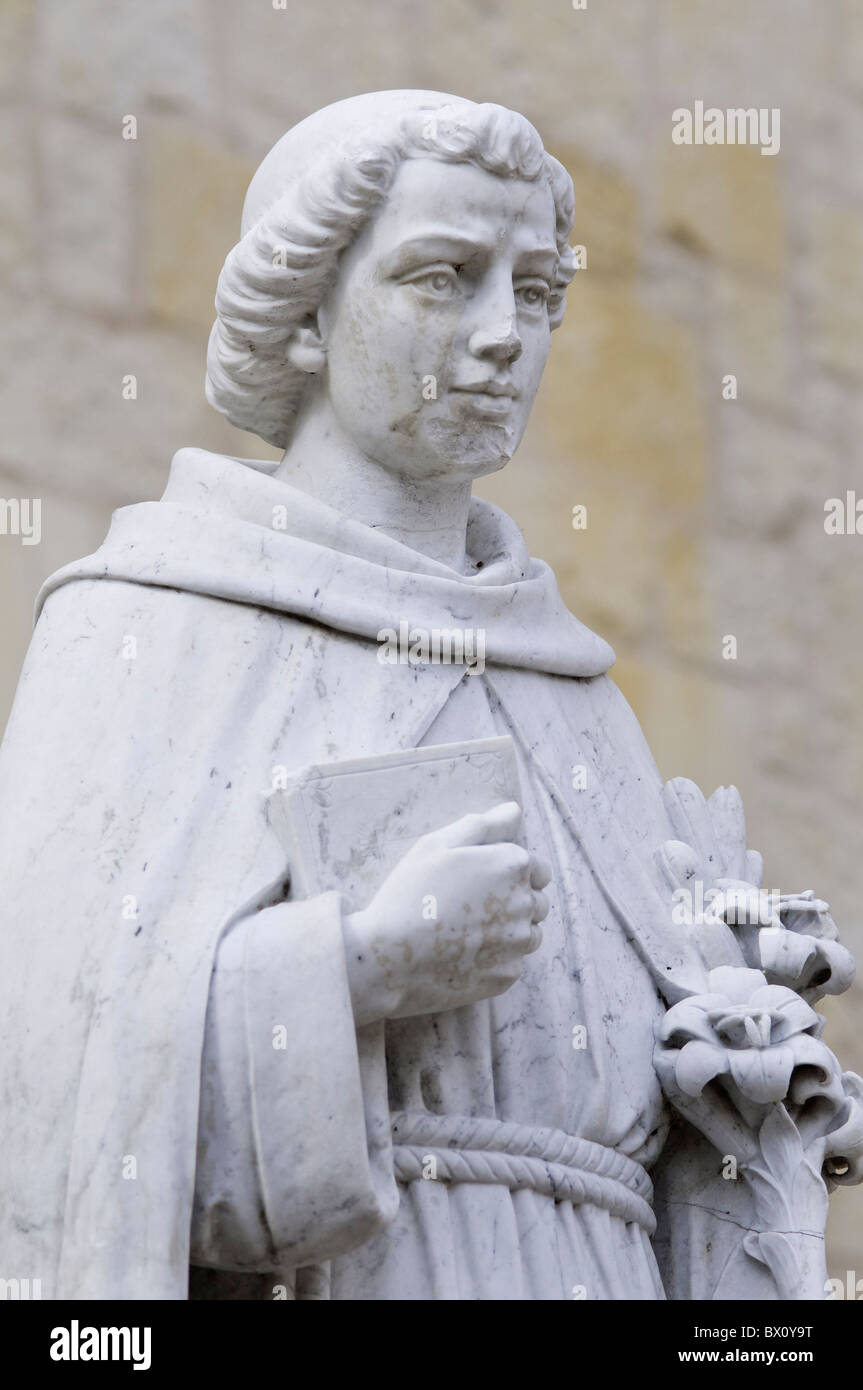 Statue von San Antonio de Padua außerhalb der San Fernando Kathedrale in der Stadt nach ihm benannt, San Antonio, Texas Stockfoto