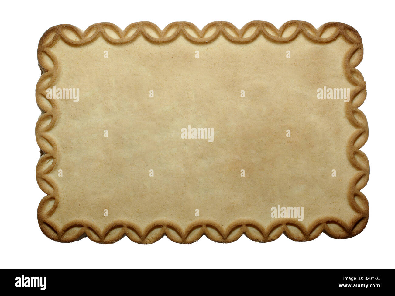 Keks mit dem leeren Raum für Ihr Design isoliert auf weißem Hintergrund. Abstrakten Hintergrund. Clipping-Pfad. Stockfoto