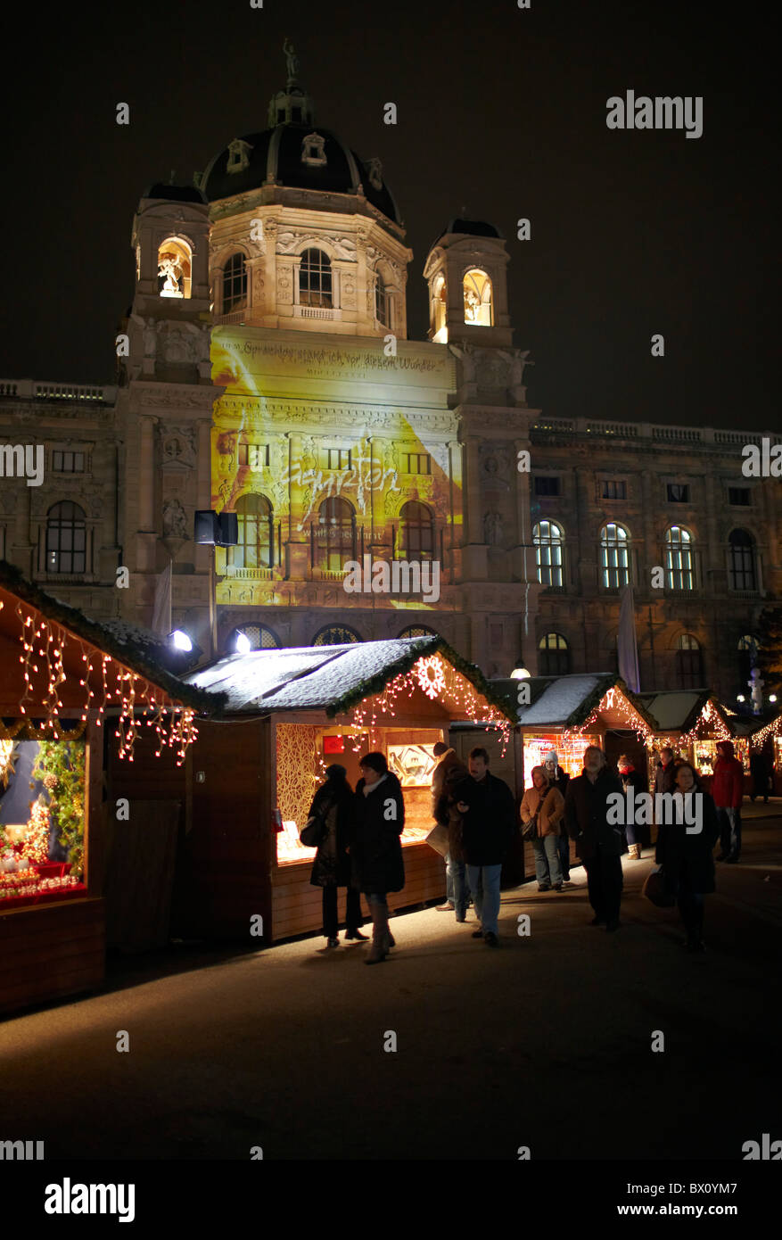 Museum Naturhistorisches Weihnachtsmarkt Stockfoto