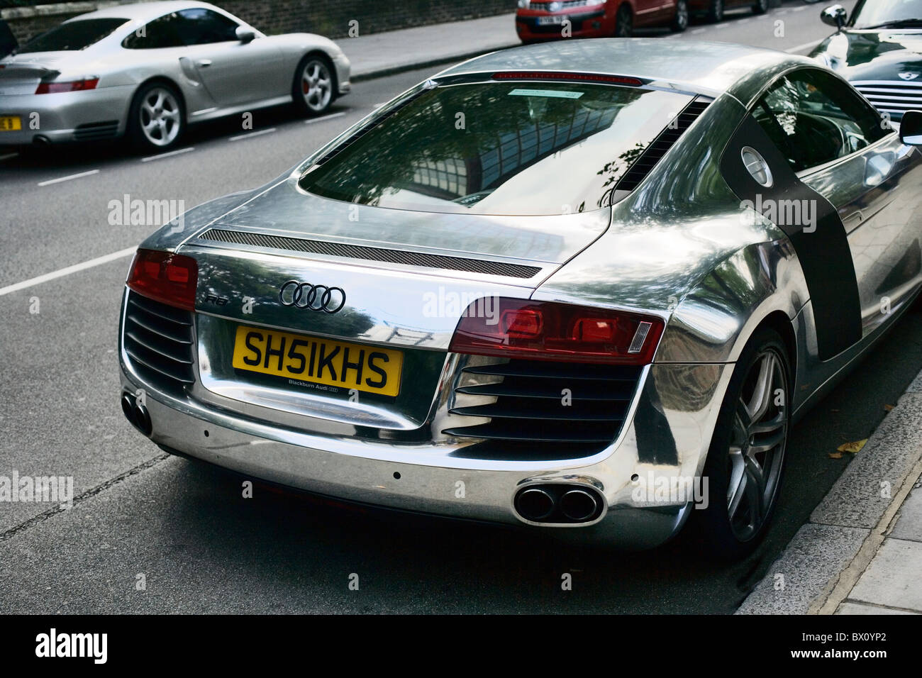 Audi R8 mit personalisierten Anzahl Platten, Paddington Street, London, England, UK, Europa Stockfoto