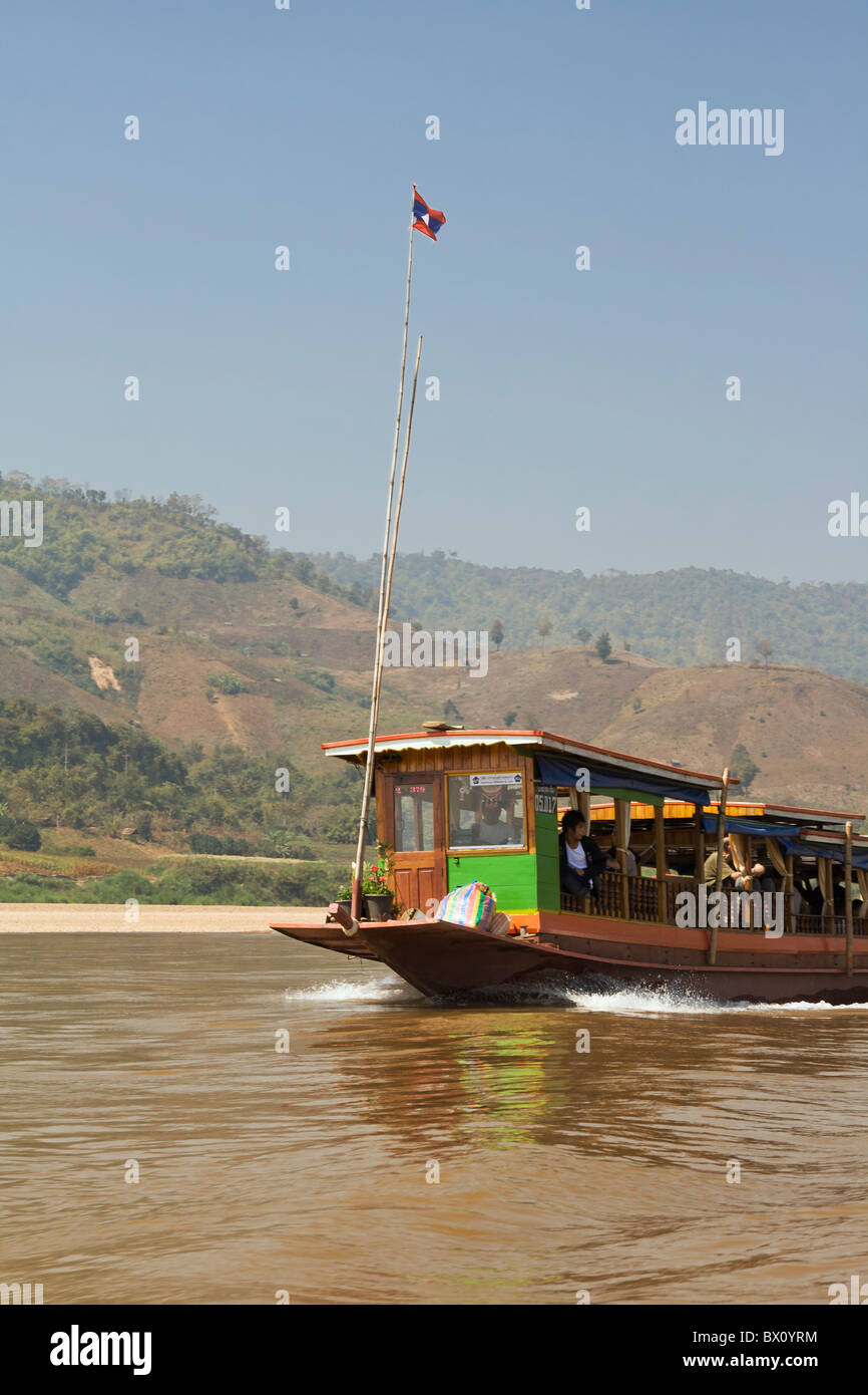 Eine Bootstour Mekong Passagier, Laos Stockfoto