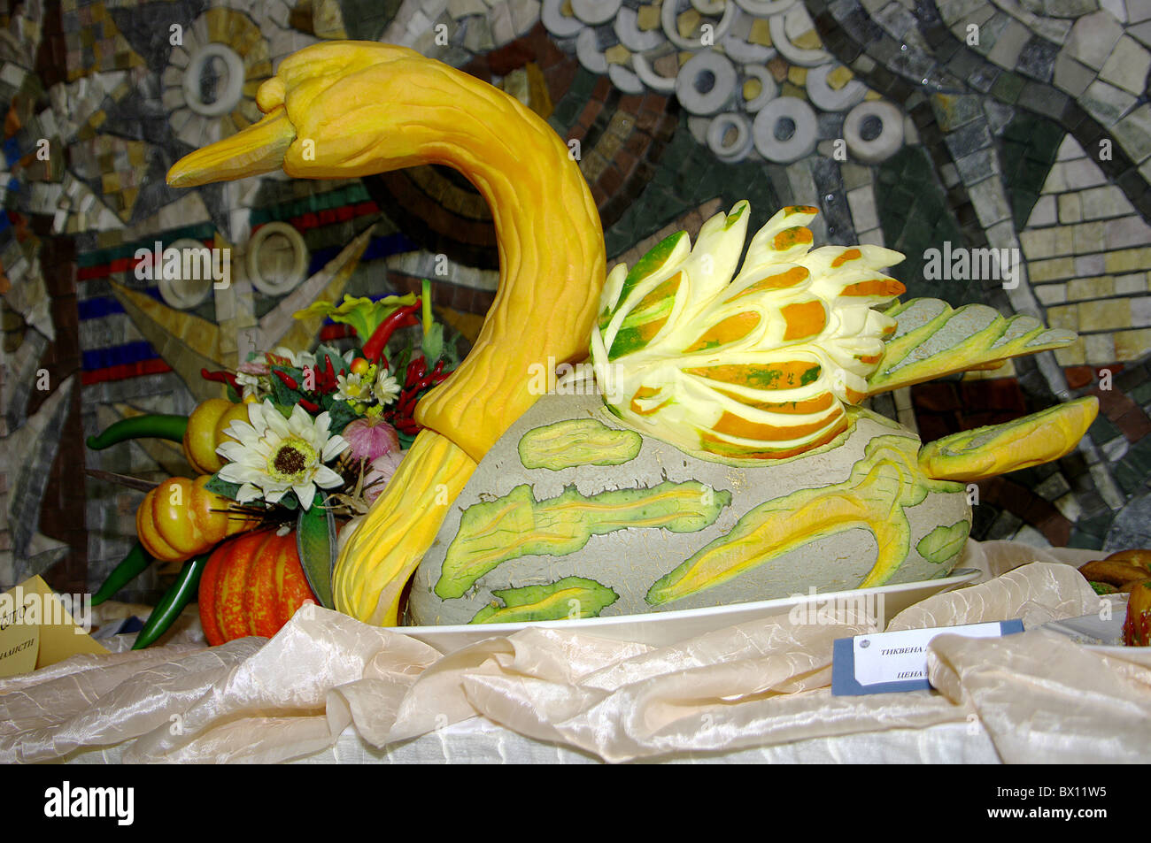 Kürbis schnitzen Stockfoto